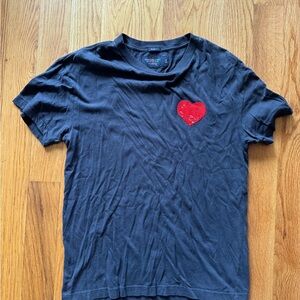 Abercrombie & Fitch Black and Red Short Sleeve Tee